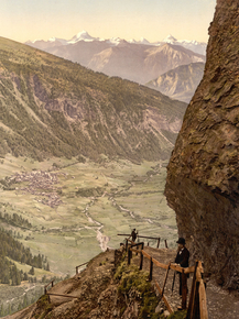 Gemmi-Route and Leuk, Valais, Alps of, Switzerland