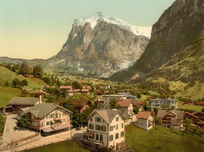 Grindelwald and Wetterhorn Mountain, Bernese Oberland, Switzerland