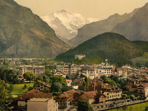 Interlaken, with Jungfrau, Bernese Oberland, Switzerland