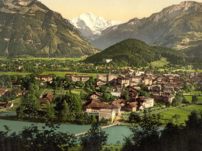 Interlaken, with Jungfrau, Bernese Oberland, Switzerland
