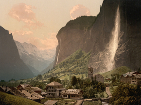 Jungfrau and Staubbach, Bernese Oberland, Switzerland Jungfrau and Staubbach, Bernese Oberland, Switzerland
