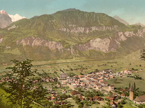 Meiringen, bird's-eye-view, Bernese Oberland, Switzerland Meiringen, bird's-eye-view, Bernese Oberland, Switzerland