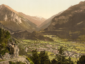 Meirngen, looking towards the Haslital, Bernese Oberland, Switzerland
