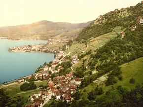Montreux. View from Chambebaud, Geneva Lake, Switzerland