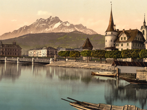 New Bridge and Pilatus, Lucerne, Switzerland