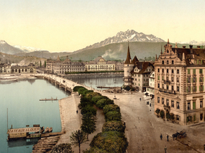 New Bridge and Pilatus, Lucerne, Switzerland