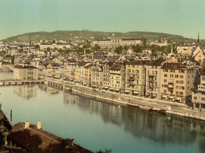 The Limmatquay, with Polytechnic, Zurich, Switzerland