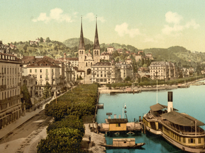 The quay, Hotels Schweizerhof, Lucerne, Switzerland