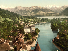 Thun and the Alps, Bernese Oberland, Switzerland