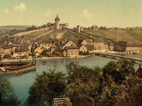 View of Schaffhausen, with the Munoth, Schaffhausen, Switzerland