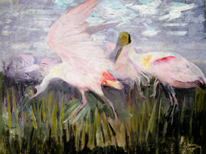 Abbott Handerson Thayer - Roseate Spoonbills | Эббот Хэндерсон Тейер