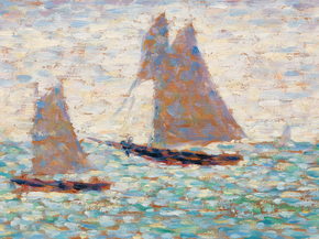 Georges Seurat - wo Sailboats at Grandcamp | Жорж Сёра