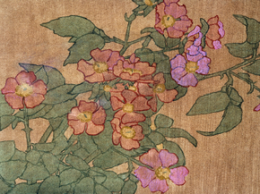 Hannah Borger Overbeck - Pink Roses on Terracotta Color Ground | Ханна Боргер Овербек