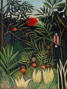 Henri Rousseau - Monkeys and Parrot in the Virgin Forest | Анри Руссо