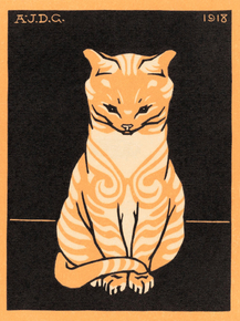 Julie de Graag - Sitting cat, 1918 | Джули де Грааг