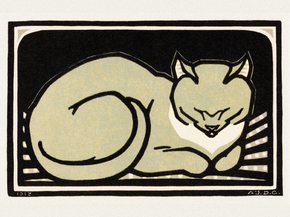 Julie de Graag - Sleeping cat, 1918 | Джули де Грааг