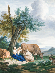 Aert Schouman - Peasant woman and farmer with child | Аерт Шоуман