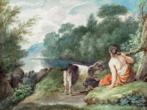Aert Schouman - Shepherdess with goats | Аерт Шоуман