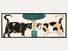 Edward Penfield - Cats under a tree | Эдвард Пенфилд