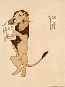 Edward Penfield - Lion and a book | Эдвард Пенфилд