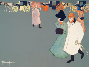 Edward Penfield - Man and woman on street | Эдвард Пенфилд