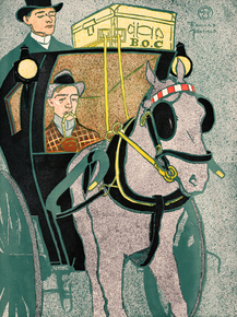 Edward Penfield - Man in carriage | Эдвард Пенфилд