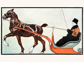 Edward Penfield - Man in carriage | Эдвард Пенфилд