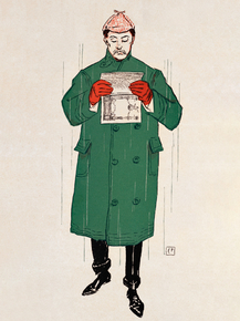 Edward Penfield - Man reading book | Эдвард Пенфилд