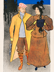 Edward Penfield - Man walking with woman | Эдвард Пенфилд