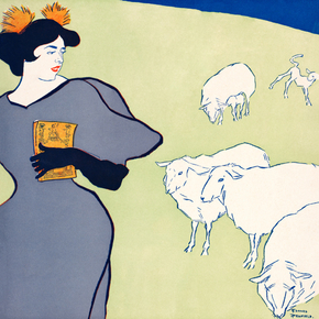 Edward Penfield - Woman and sheep | Эдвард Пенфилд