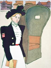 Edward Penfield - Woman holding book | Эдвард Пенфилд