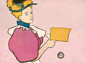 Edward Penfield - Woman holding book | Эдвард Пенфилд