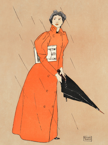 Edward Penfield - Woman holding umbrella | Эдвард Пенфилд