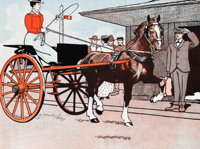 Edward Penfield - Woman in a horse carriage | Эдвард Пенфилд