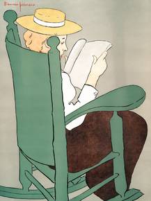 Edward Penfield - Woman reading in a rocking chair | Эдвард Пенфилд