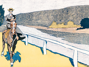 Edward Penfield - Woman riding a horse | Эдвард Пенфилд