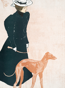 Edward Penfield - Woman with Greyhound | Эдвард Пенфилд