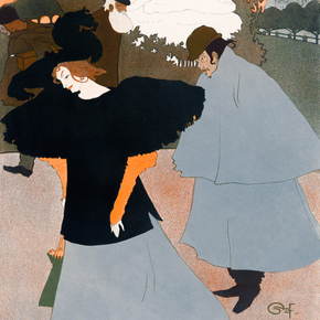Georges de Feure - Dame op straat gevolgd door een heer | Жорж де Фёр