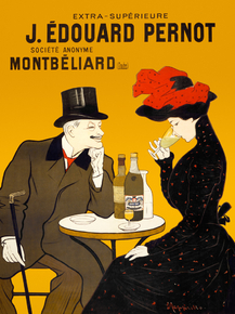 Leonetto Cappiello - Man and woman at a cafe | Леонетто Каппьелло