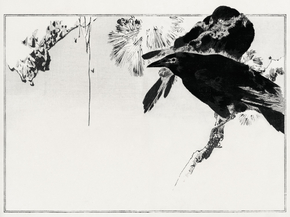 Ватанабэ Сэйтей - Japanese crows perched on a branch