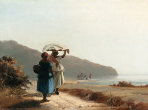 Camille Pissarro - Two Women Chatting by the Sea | Камиль Писсарро