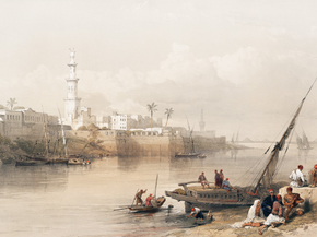 David Roberts - View on the Nile ferry to Gizeh | Дэвид Робертс