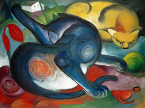 Franz Marc - Two cats, blue and yellow | Франц Марк