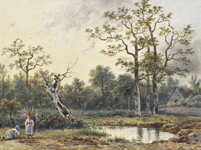 Jacobus van Os - Landschap met twee sprokkelaarsters | Якоб ван Ос