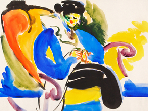 Henry Lyman Sayen - Calligraphic Woman on Chair | Лайман Сэгэн