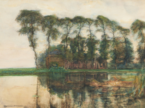 Piet Mondriaan - Farmstead along the water screened | Пит Мондриан Piet Mondriaan - Farmstead along the water screened | Пит Мондриан