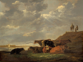 Aelbrecht Cuyp - River Landscape with Cows | Альберт Кёйп