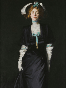 Robert Henri - Jessica Penn in Black with White Plumes | Роберт Генри