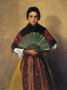 Robert Henri - The Green Fan | Роберт Генри