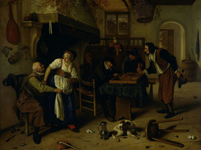 Jan Havickszoon Steen | Ян Стен - Интерьер гостиницы со стариком